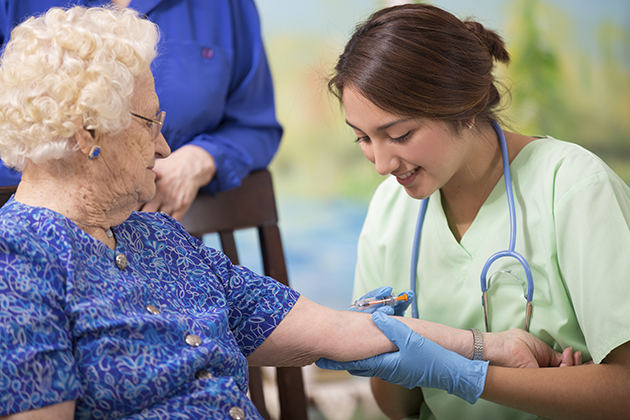 Senior Getting a Flu Shot