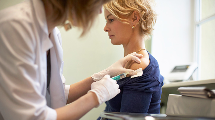 Woman receiving a Flu Shot